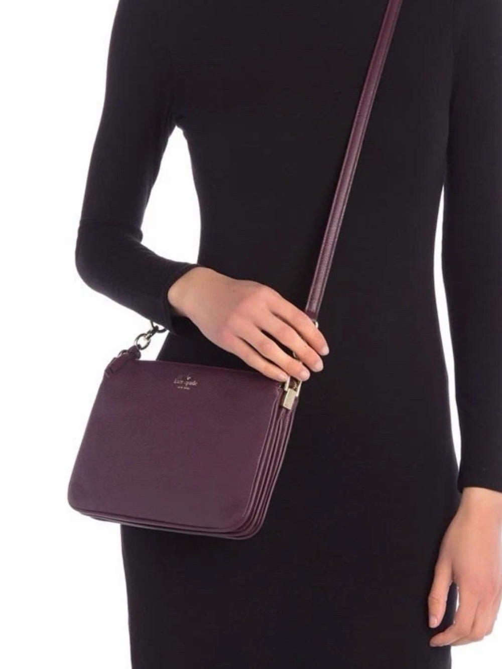 kate spade plum leather crossbody bag